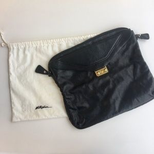 3.1 Phillip Lim Black Leather Foldover Clutch